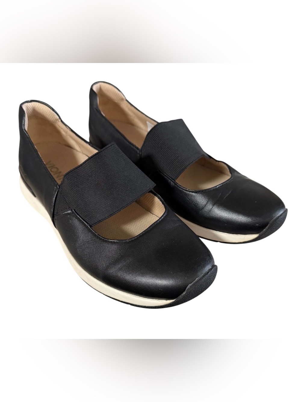 Vionic Cadee Women’s 7.5 Black Leather Mary Jane Comfort Walking Shoes.